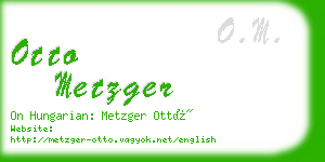 otto metzger business card